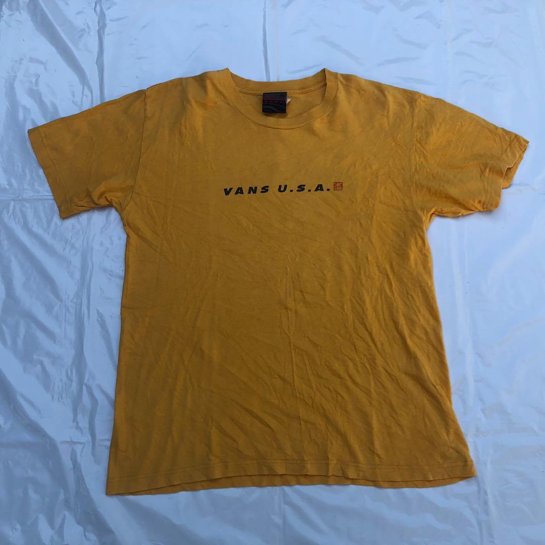 Po Vans Usa Skate Boarder Yellow T Shirt Large Unisex Street Wear Men S Fashion Tops Sets Tshirts Polo Shirts On Carousell