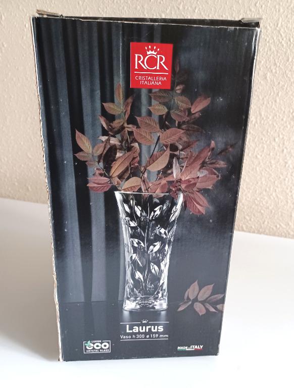 RCR Crystal Glass Vase, Furniture & Home Living, Kitchenware