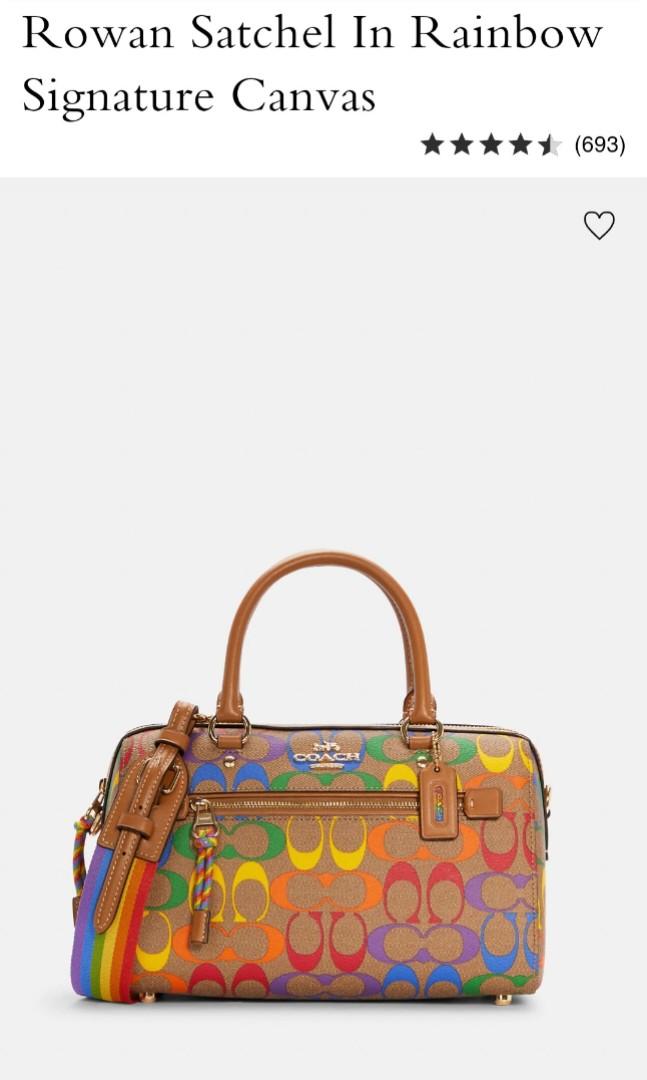Rowan Satchel in Rainbow Signature Canvas Luxury Bags Wallets