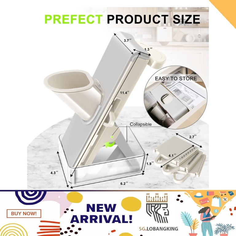 [sg stock] Safe Slice Mandoline Slicer, Meal Prep & More with 30