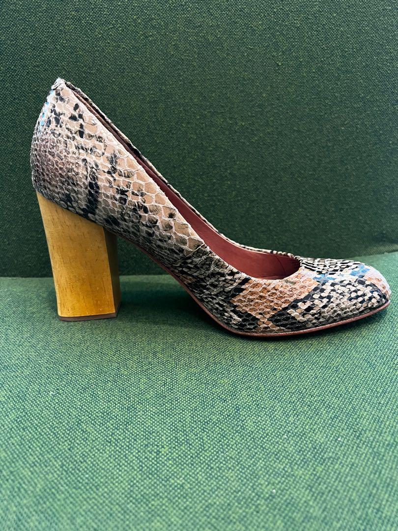 Chunky snakeskin new arrivals heels