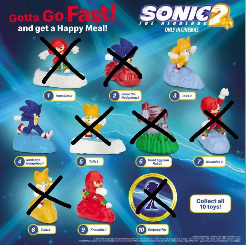 Sonic The Hedgehog 2 Mcd Mcdonald S Happy Meal Toys Sonic I Tails Ii Knuckles I Hobbies Toys Collectibles Memorabilia Fan Merchandise On Carousell