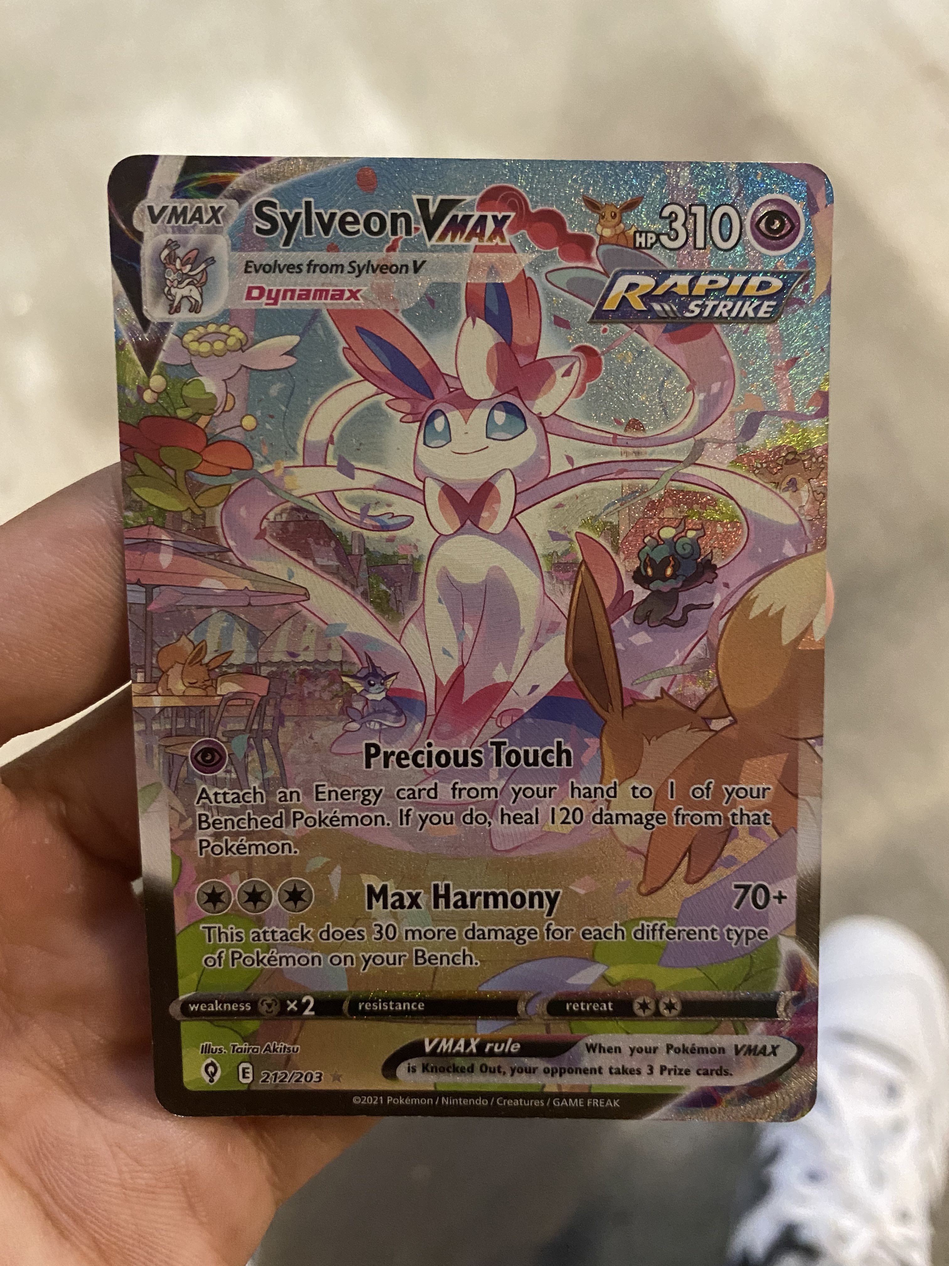 Sylveon VMAX Alternate Full Art Pokemon Evolving Skies AA Alt Art, Hobbies & Toys, Toys