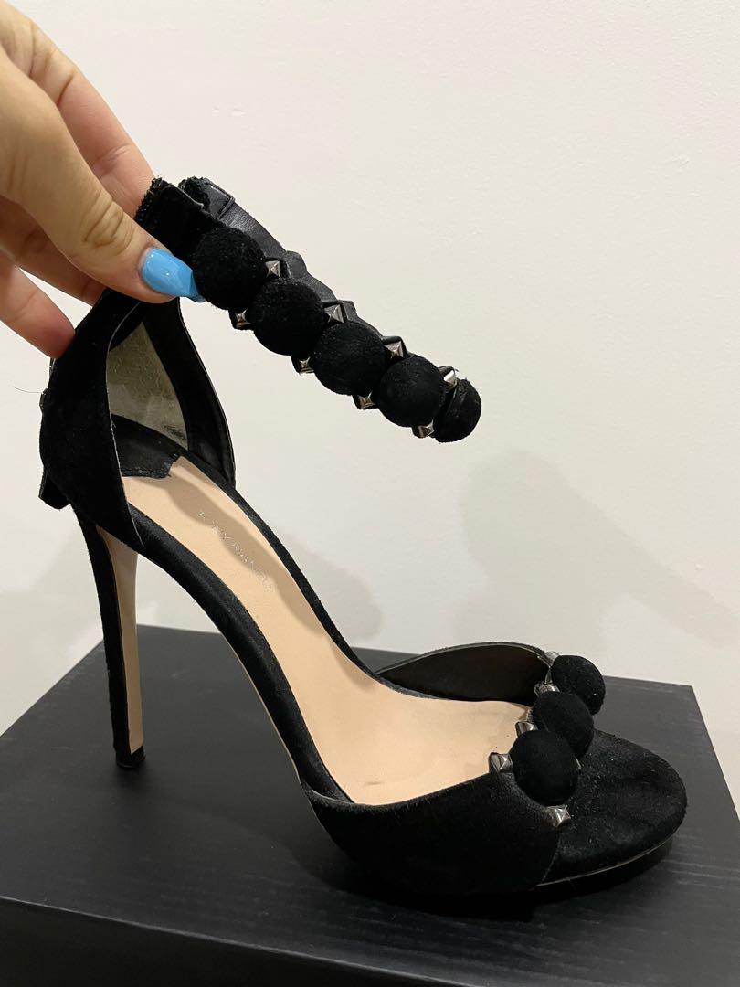 TONY BIANCO Adler Heels Black Suede Women s Fashion Shoes on