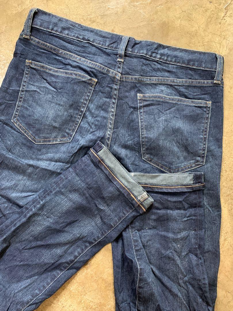 uniqlo indigo raw denim jeans skinny fit vintage vtg og not big e non ...