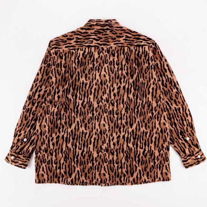 【極上】ワコマリア　LEOPARD CORDUROY COLLAR SHIRT WACKO MARIA Convertible-Collar Leopard-Print Woven Shirt for