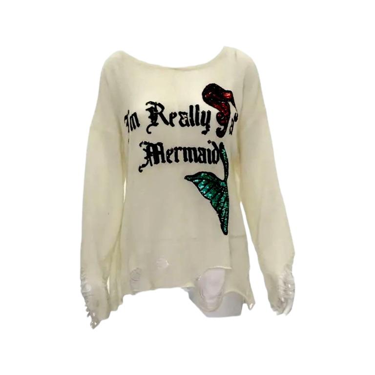 Wildfox 2024 distressed sweater