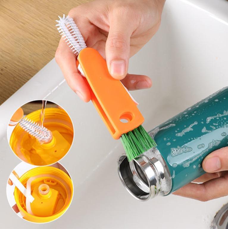 3in1 Thermos Cup Lid Cleaning Brush for Utensil Bottle Mouth Cover