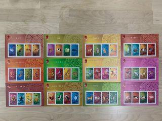 中國香港郵票                    第三輪12生肖小全張
