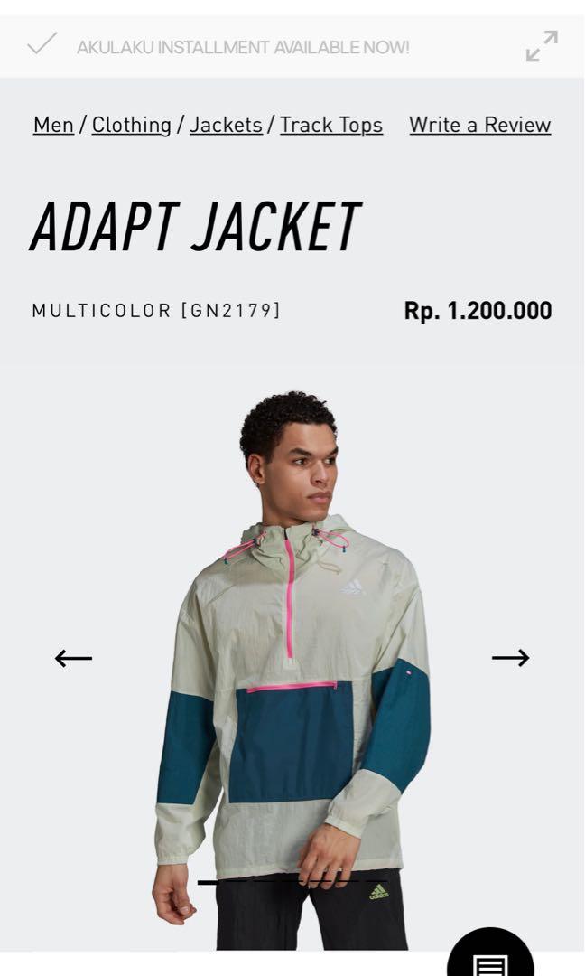 adidas RUNNING Jacket Adapt Pria Hijau GN2179, Fesyen Pria, Pakaian , Baju  Luaran di Carousell
