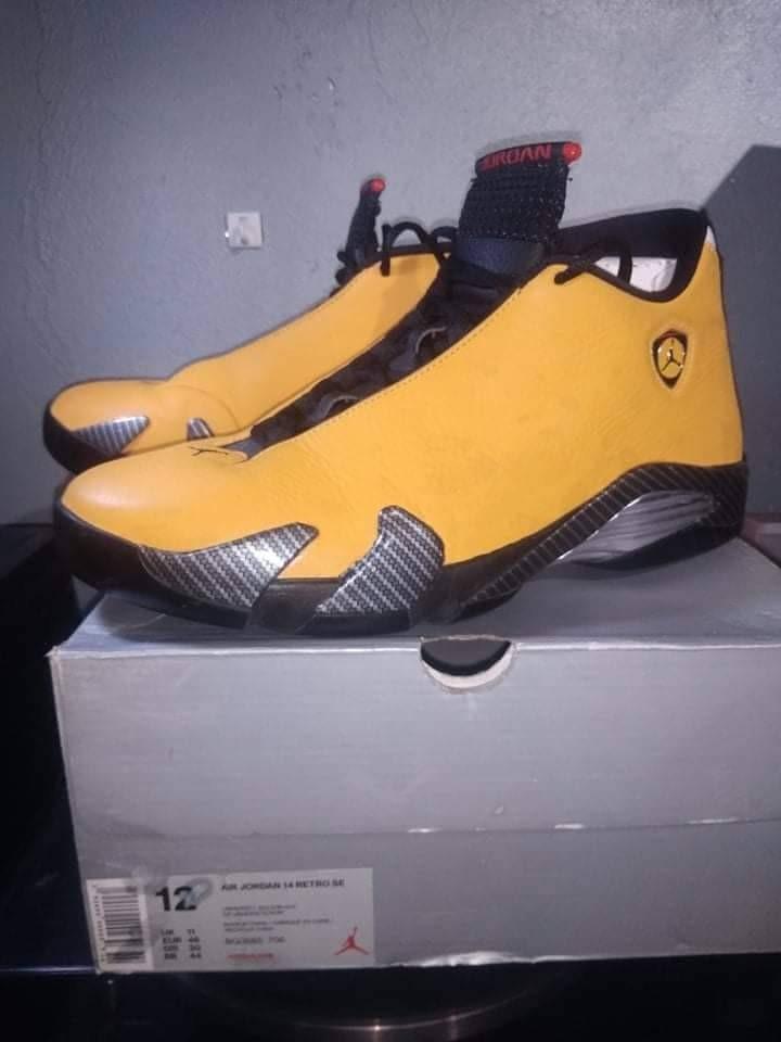 Air Jordan 14 yellow ferrari Men s Fashion Footwear Sneakers on