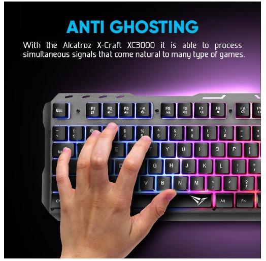 Alcatroz XCraft XC 3000 Spill Proof Gaming Keyboard and Gaming Mouse