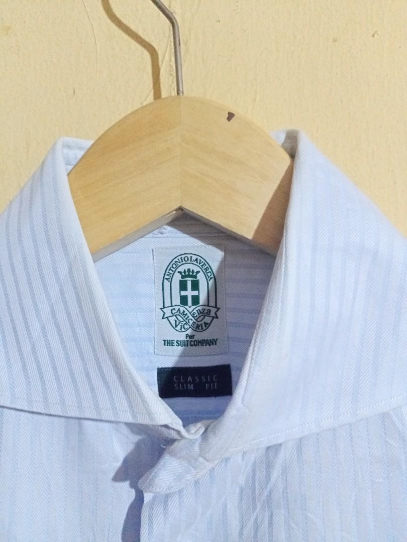 ANTONIO LAVERDA Soft blue stripe classic slimfit shirt