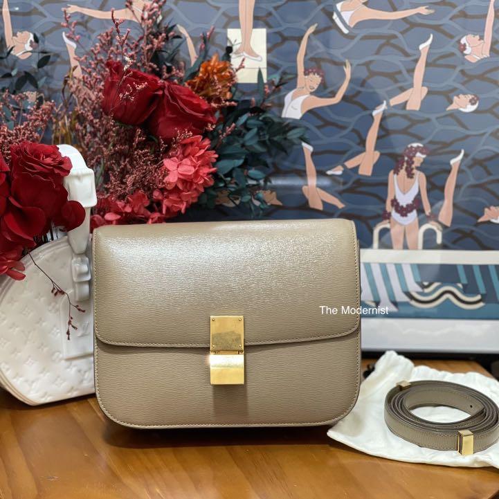 Celine box shop bag taupe