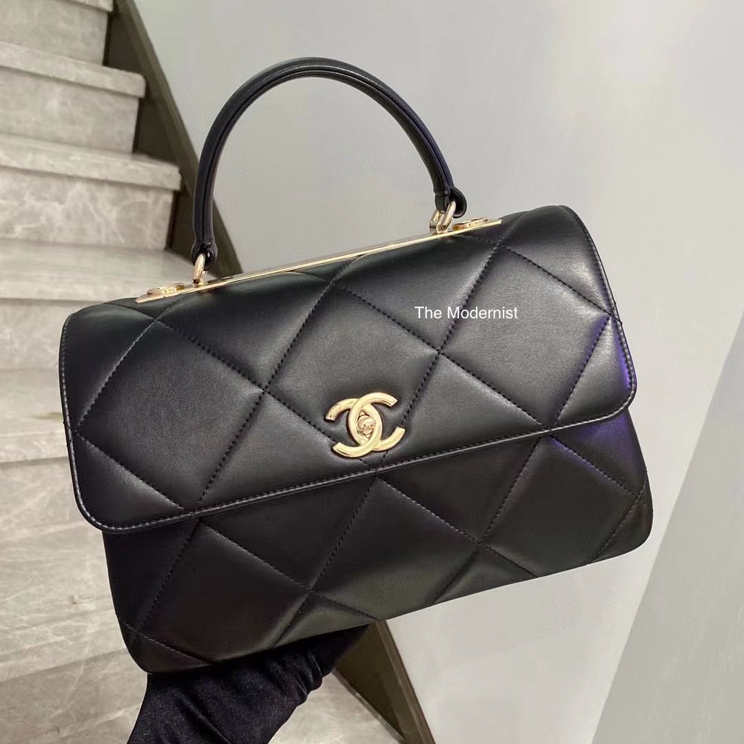 Authentic Chanel Large Quilting Trendy CC Flap Bag Black, Luxury, Bags &  Wallets on Carousell