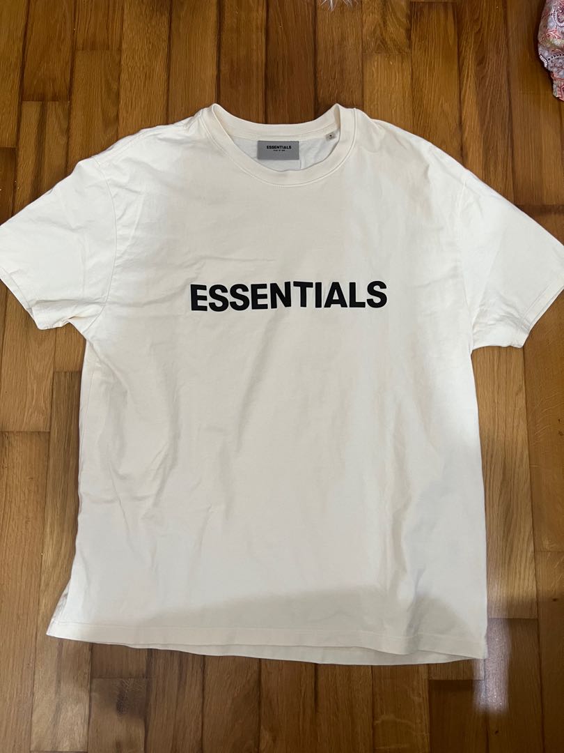 Authentic essentials Tshirt in cream, Men's Fashion, Tops & Sets