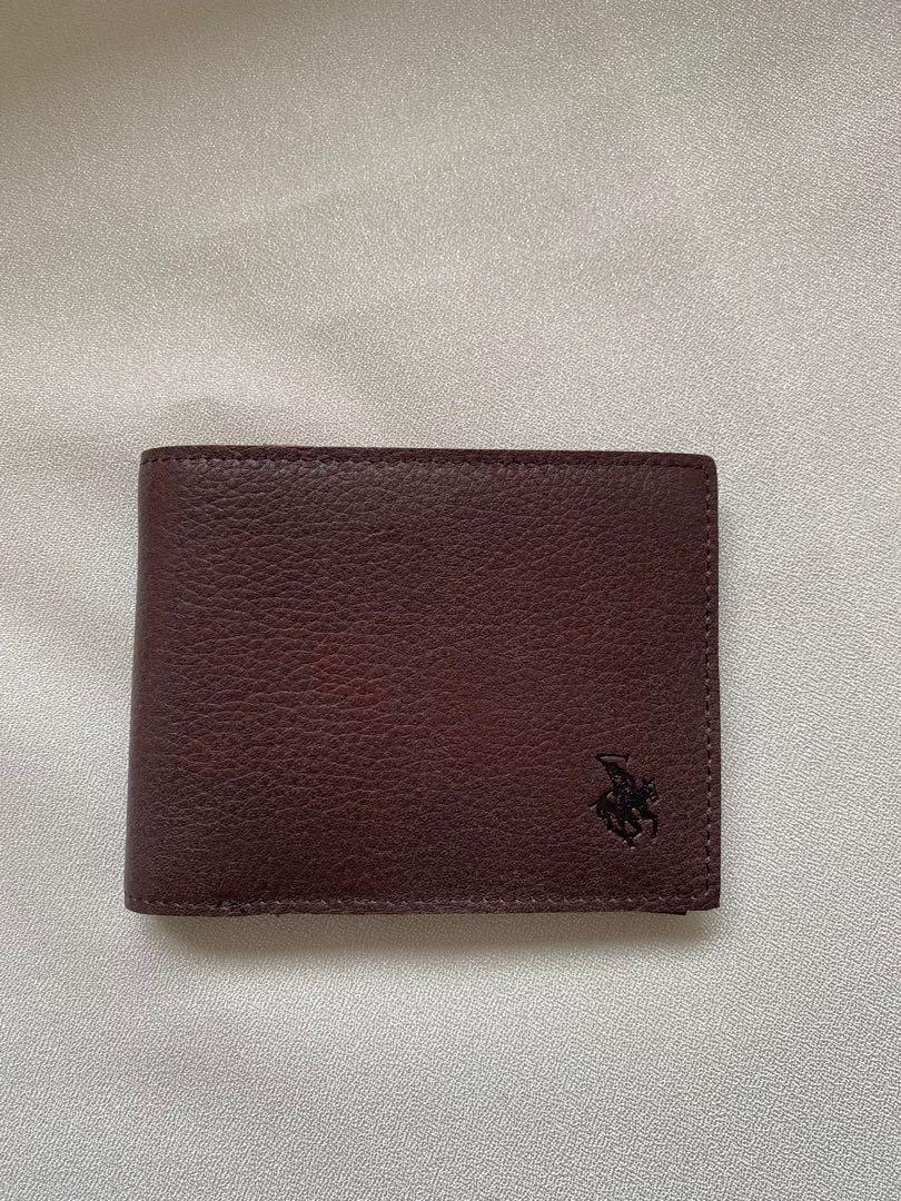 Authentic Genuine Swiss Polo Brown Leather RFID Wallet, Men's Fashion