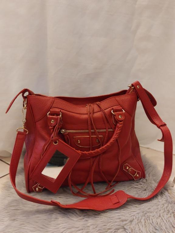 balenciaga maroon bag