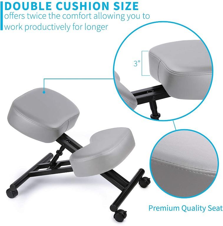 C7753] DRAGONN (By VIVO Ergonomic Kneeling Chair, Adjustable Stool for Home  and Office Improve Your Posture with an Angled Seat Thick Comfortable  Cushions, Gray (DN-CH-K01G), Furniture  Home Living, Furniture,