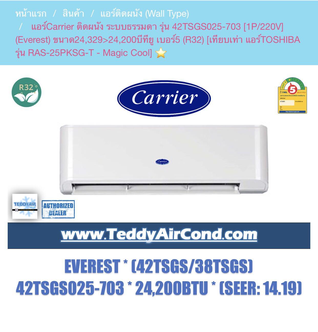 CARRIER AC 2.5hp Splittype, wallmounted, TV & Home Appliances, Air