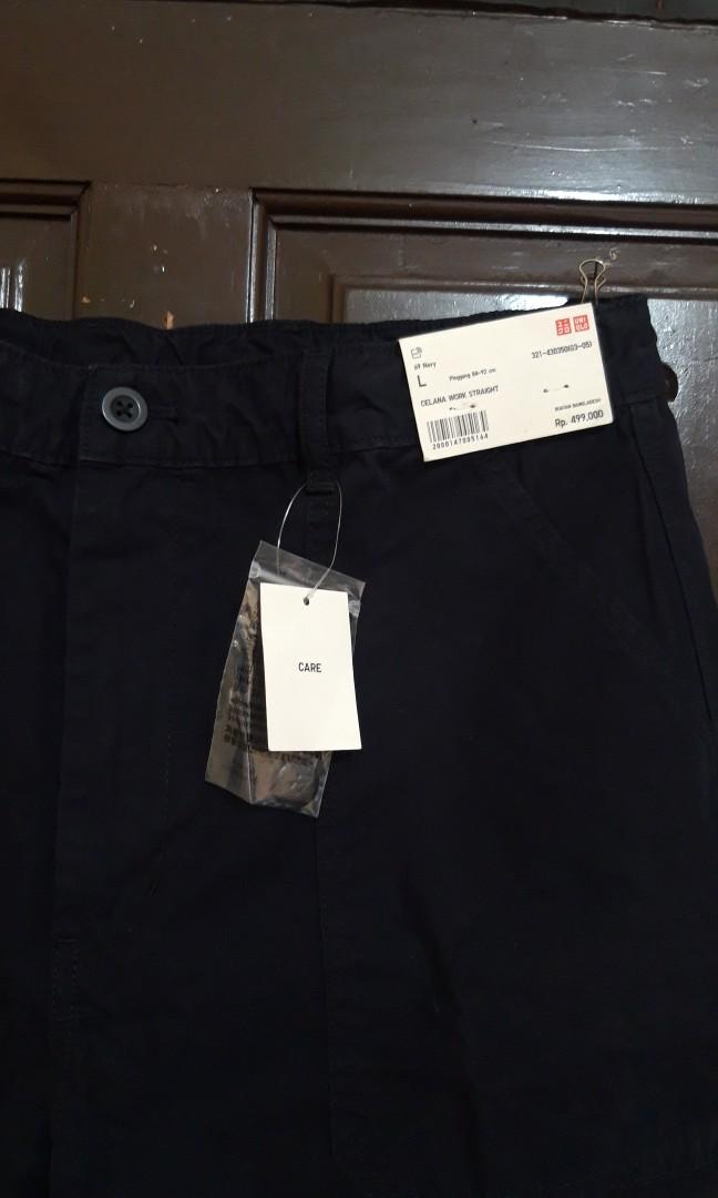 Celana Work Straight UNIQLO, Fesyen 