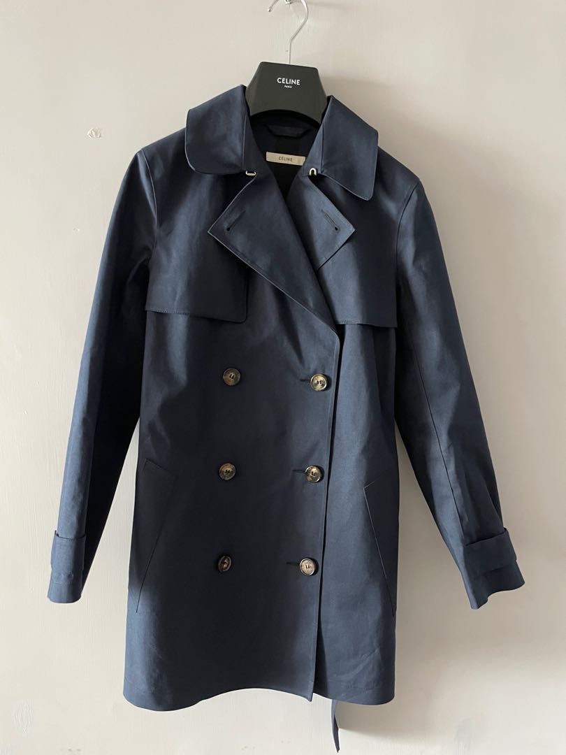 Celine navy trench coat, 女裝, 外套及戶 