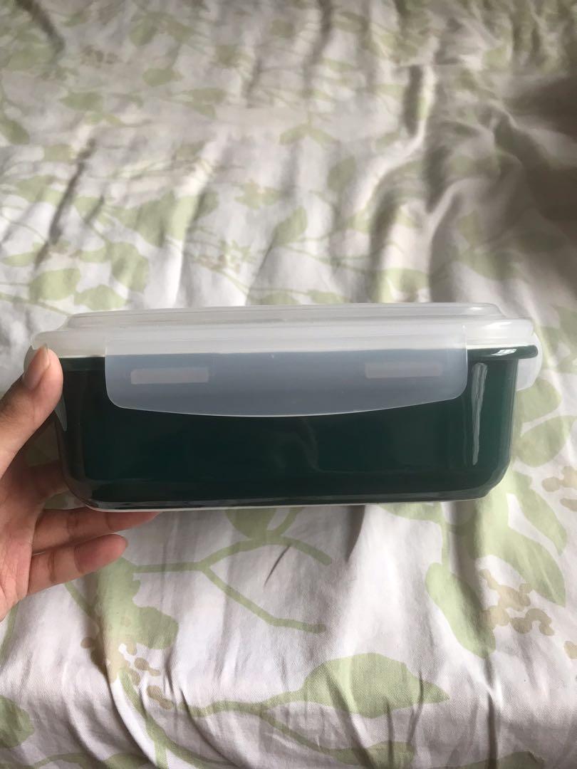 Ceramic Lunch Box with Plastic Lid, Furniture & Home Living