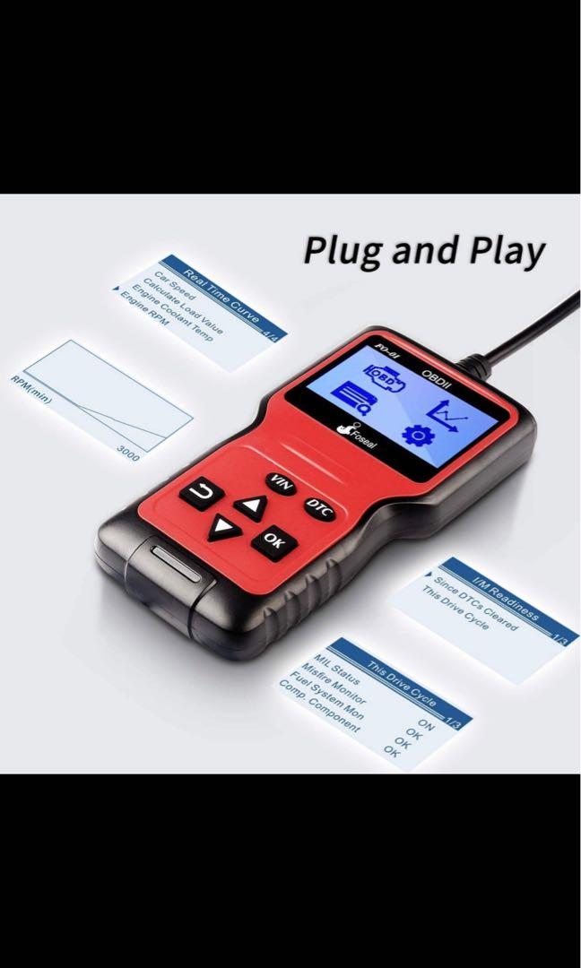 Code Reader For Cars (Category: Home Improvement Tools & Accessories) located in Singapore. Submitted by bw.eshop (Listing ID 1166549607, Image 2). Description: Foseal OBD2 Code Reader, OBD 2 Scanner Professional Enhanced Universal Car Automotive Check Engine Light Error Analyzer Auto CAN Vehicle Diagnostic Scan Tool for OBDII Protocol Cars Since 1996 About this item > Classic Handhold Design OBD2 Code Reader, plug and play, fast scan and clear t