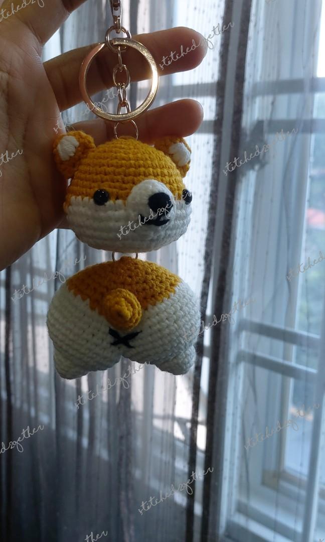 Crochet Corgi keychain, Hobbies Toys, Stationery Craft
