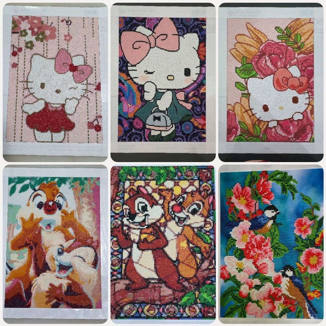 Clearance-Diamond Art - Hello Kitty, Chip & Dale & Flower & Bird, Hobbies &  Toys, Stationery & Craft, Handmade Craft on Carousell