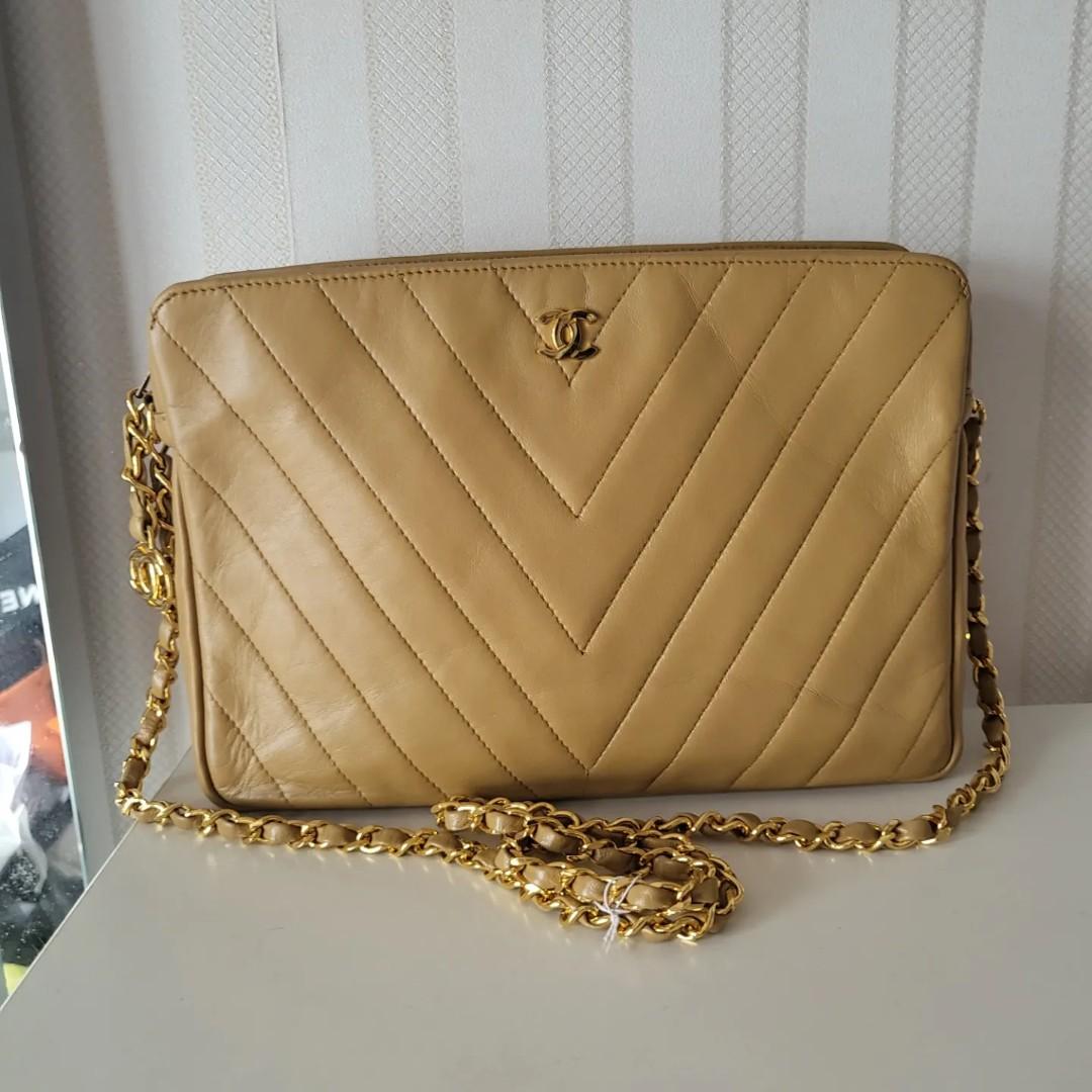 Chanel Vintage Chevron Flap, Luxury, Bags & Wallets on Carousell
