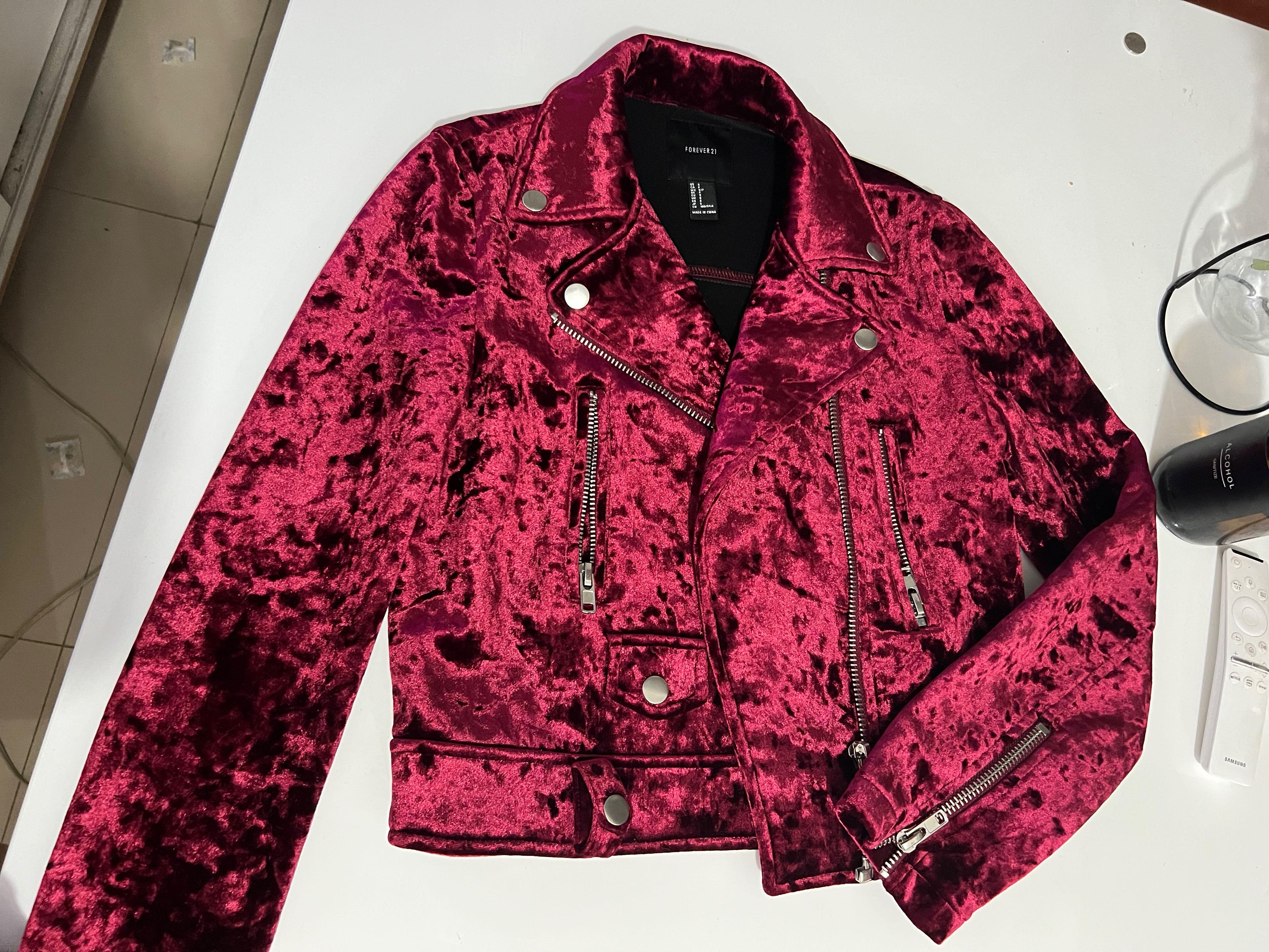 Forever 21 Red Velvet biker jacket