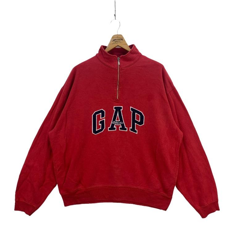 Gap Big Logo Half Zip Turtle Neck Red Sweatshirts BIG SIZE PIT 27 3916 135