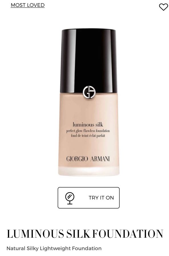 Debenhams giorgio armani 2025 luminous silk foundation