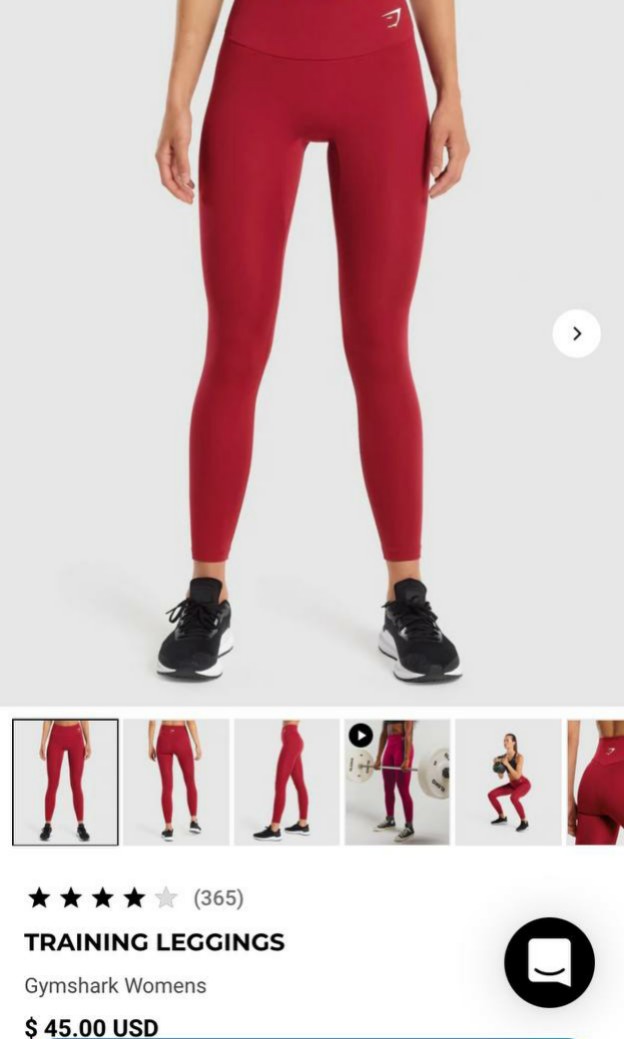 Gymshark Women's Leggings M Red Nylon with Elastane