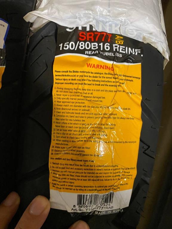 Harley Davidson Sportser Shinko 777 Motorcycle Tires 100/9019 Front
