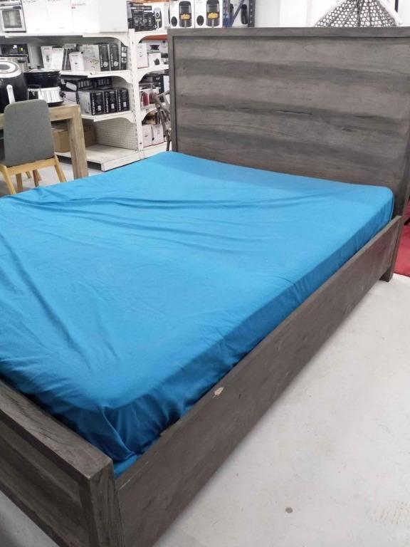 Harvey Norman Gray Wood Panel Bed Frame, Furniture & Home Living