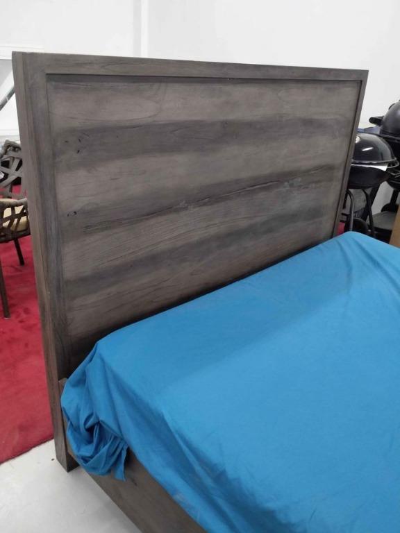 Harvey Norman Gray Wood Panel Bed Frame, Furniture & Home Living