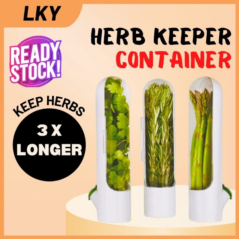 Herb keeper Storage Container Herb Savor Pod whitetransparent BPA Free