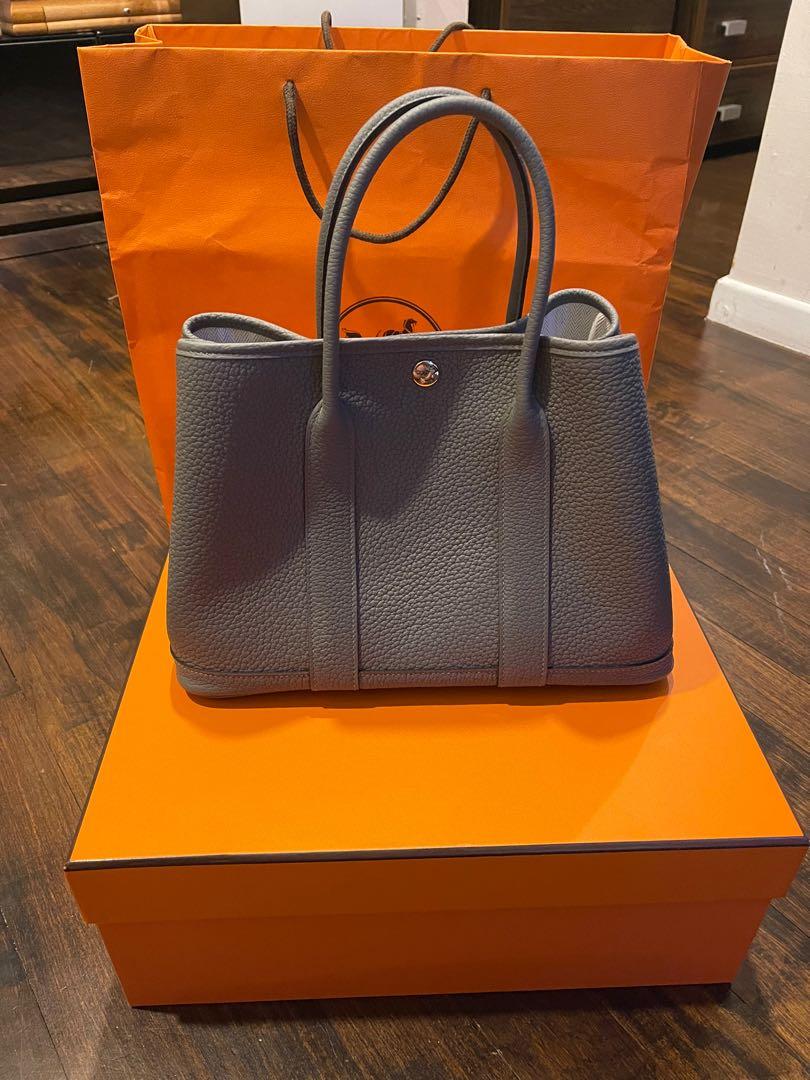 Hermes Bleu de Prusse Negonda Leather Garden Party 36 Tote Bag - Yoogi's  Closet