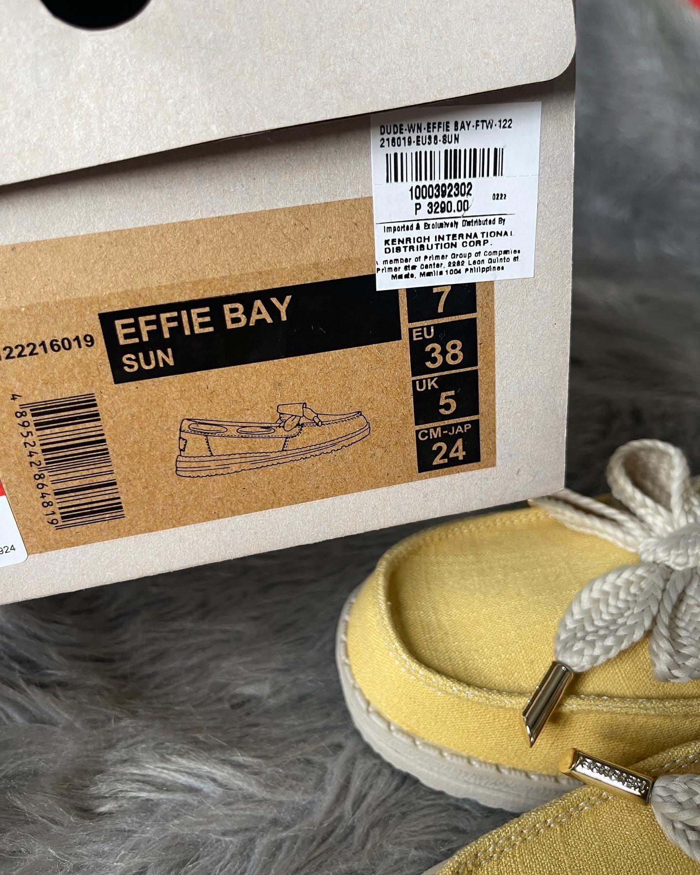 Hey Dude Effie Bay Yellow Loafers SlipOn, Women's Fashion, Footwear