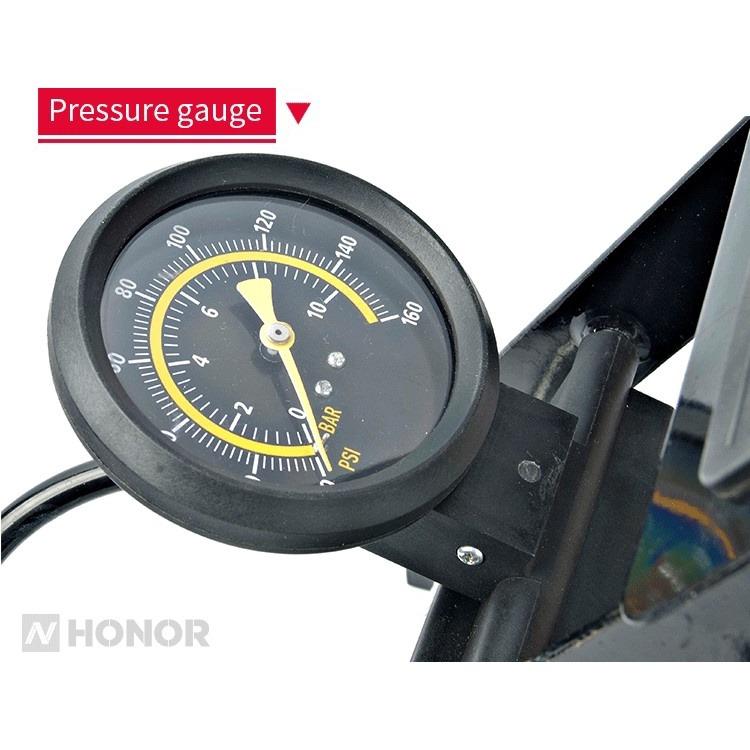 High Pressure Bicycle Foot Pump 160PSI Cycling Double Barrel Cylinder