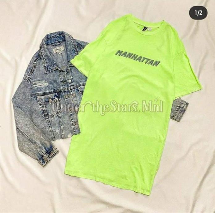 lime green t shirt dress