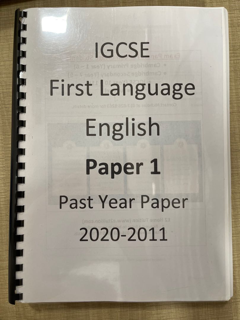 IGCSE First Language English Past Year Question Paper 1, Hobbies & Toys ...