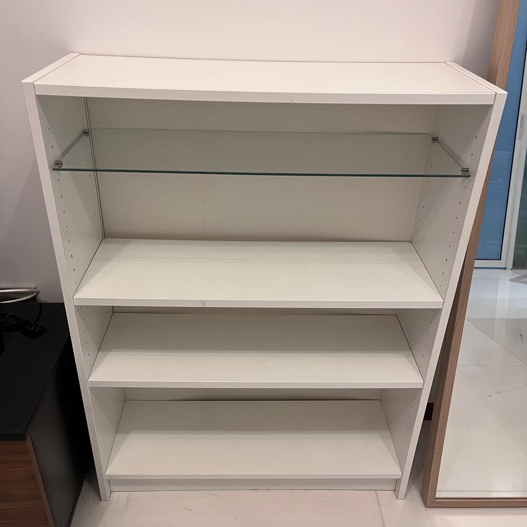IKEA Billy Bookcase with extra glass shelf assembled, Furniture & Home