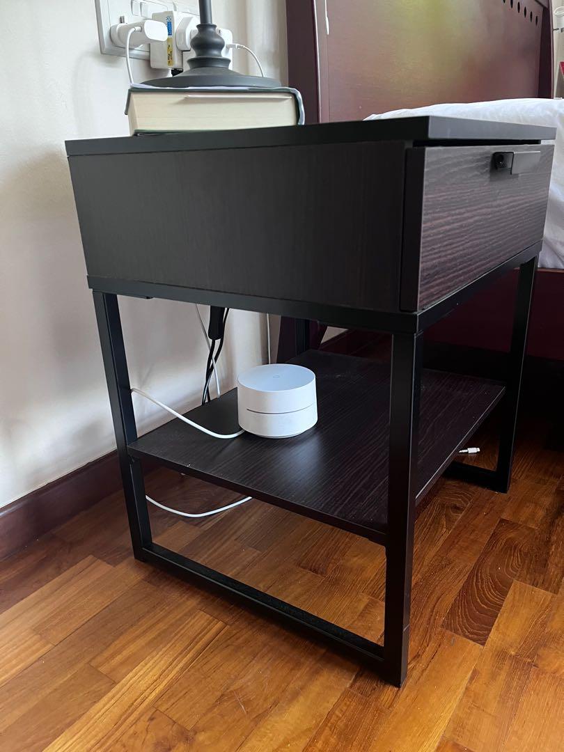 Dark brown hotsell bedside table ikea