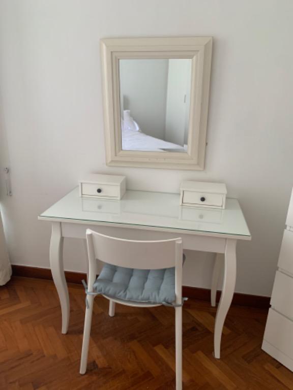 Ikea dressing table, chair and mirror, Furniture & Home Living