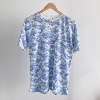 Japanese Wave Pattern All-Over-Print Men’s Unisex Tee | Tshirt