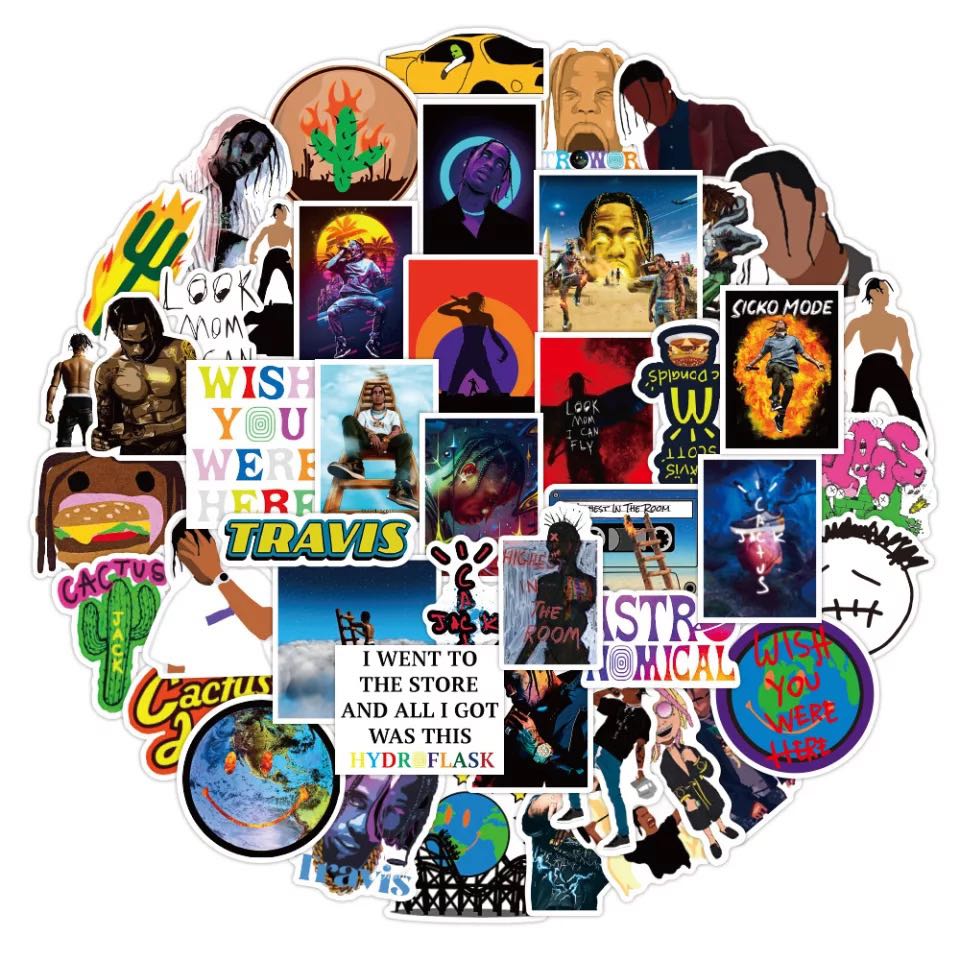 (Stickers) 25pc Travis Scott American Rapper Singer Cactus Jack ...