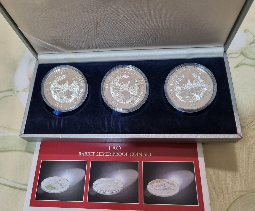 Laos rabbit silver proof coin set, Hobbies & Toys, Memorabilia ...
